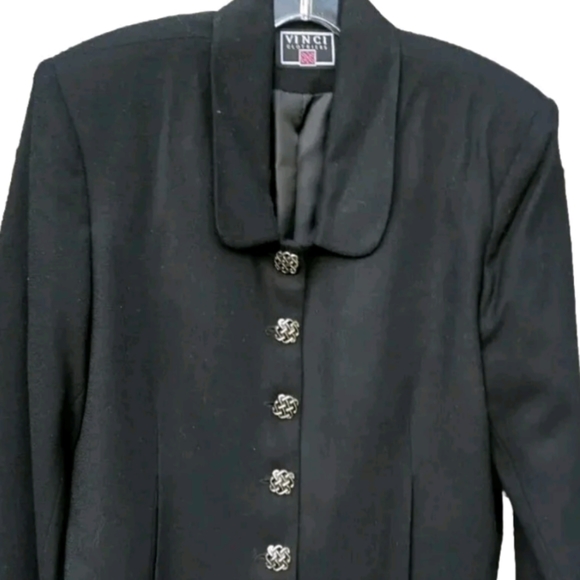 VINCI Clothiers Vintage Wool Black Jacket Blazer - Picture 11 of 12